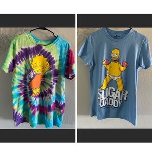 The Simpsons T Shirt Bundle ( 2 T shirts) unisex